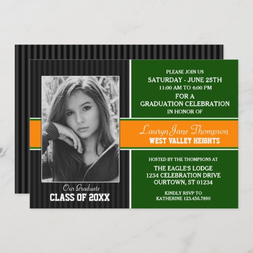 GreenOrange Photo Graduation Party Invitation