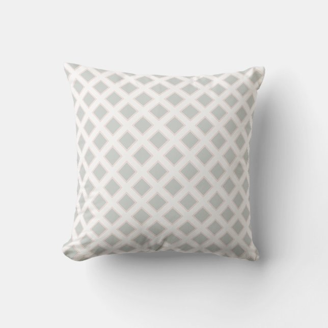 Green Orange Pink White Popular Geometric Design Throw Pillow (Front)