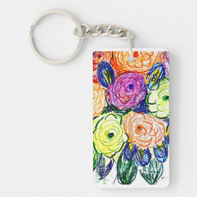 Green Orange Rosaa Keychain (Front)