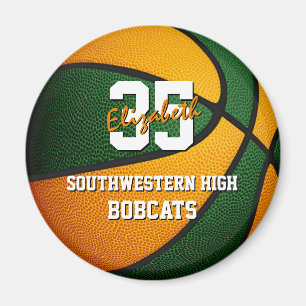 green orange school basketball team colors magnet