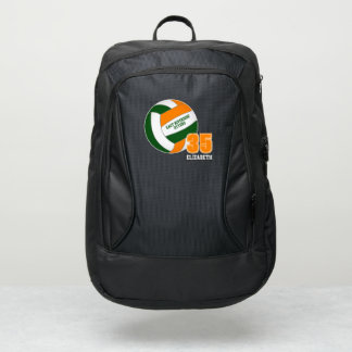 Green orange sports team colors volleyball port authority® backpack