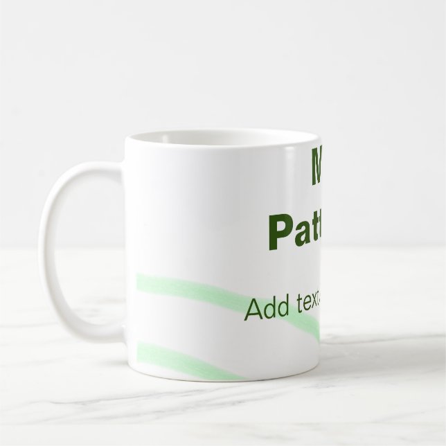 Green orange stripes add name text message simple  coffee mug (Left)