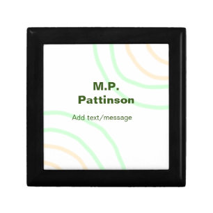 Green orange stripes add name text message simple gift box