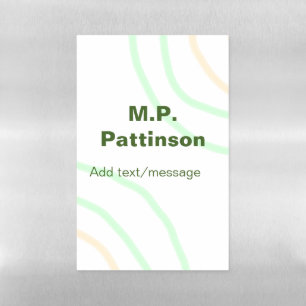 Green orange stripes add name text message simple magnetic dry erase sheet