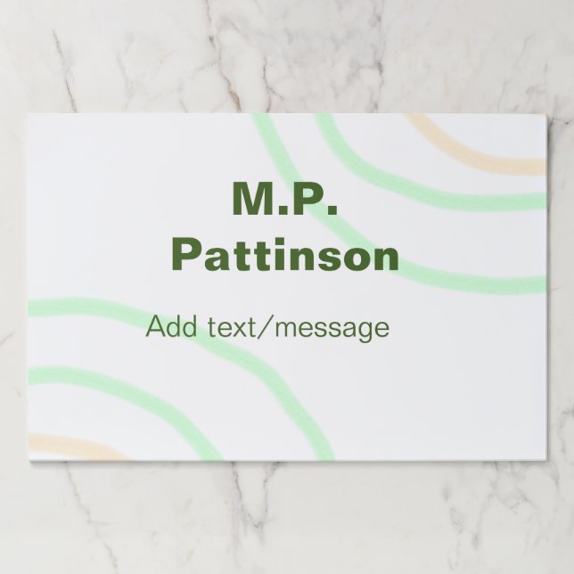 Green orange stripes add name text message simple  paper pad (Front)