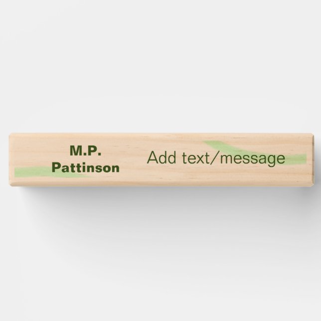 Green orange stripes add name text message simple  topple tower (Front)