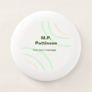 Green orange stripes add name text message simple Wham-O frisbee