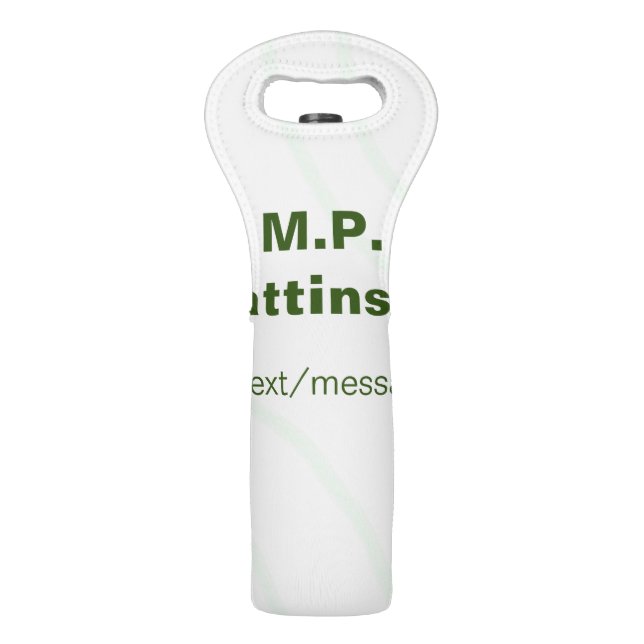 Green orange stripes add name text message simple  wine bag (Front)