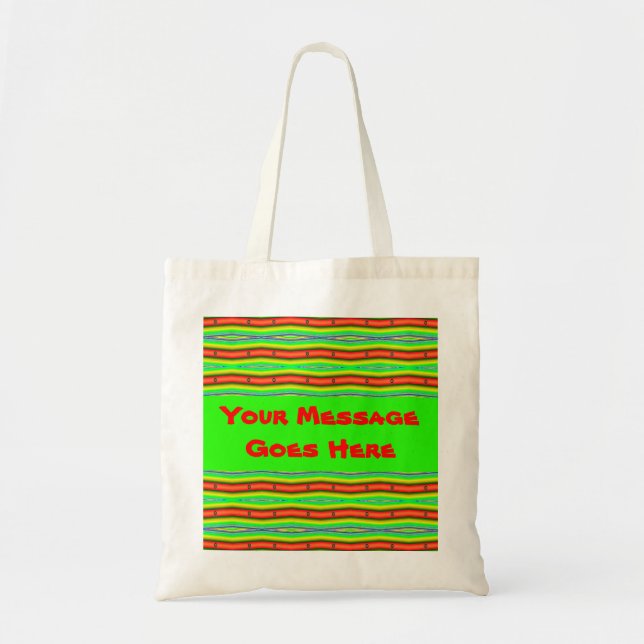 green orange stripes tote bag (Front)
