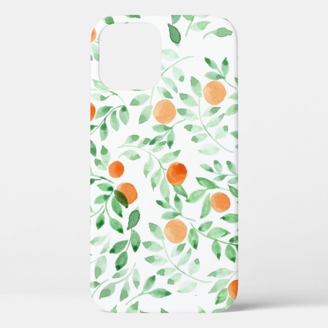 Green Orange Tangerine Provence Watercolor Case-Mate iPhone Case (Back)