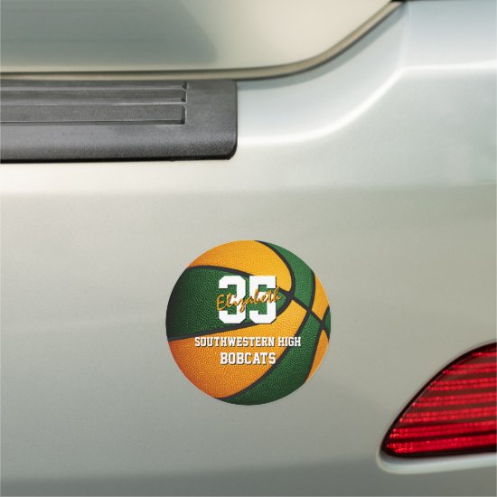 green orange teens basketball team colors car magnet