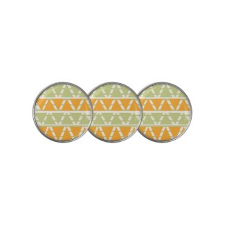 Green Orange Triangle Stripes Pattern