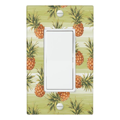 Green Orange Tropical Pineapple Fruit Pattern Light Switch Cover