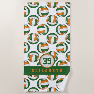 green orange volleyball girls team spirit gifts beach towel