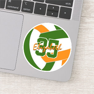 green orange volleyball team colors sticker