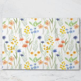 Green Orange Watercolor Wildflower  Doormat