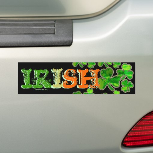 Green Orange White Irish Shamrock Bumper Sticker | Zazzle