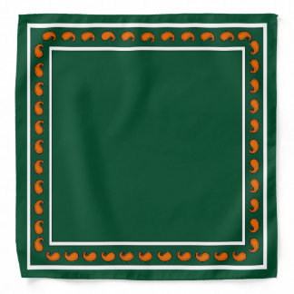 Green Orange White Paisley Pattern Florida Bandana