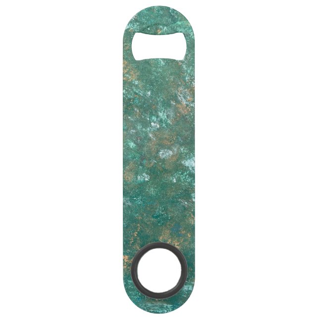 Green Orange White Stainless Steel Bottle Opener (Front)