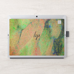 Green orange worn paint style or wrinkled leather HP laptop skin