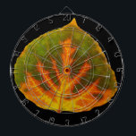 Green Orange & Yellow Aspen Leaf #1 Dartboard With Darts<br><div class="desc">My painting of an aspen leaf in green,  orange,  and yellow of fall!</div>