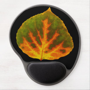 Green Orange & Yellow Aspen Leaf #1 Gel Mouse Pad
