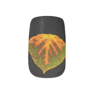 Green Orange & Yellow Aspen Leaf #1 Minx Nail Wraps