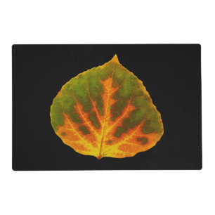 Green Orange & Yellow Aspen Leaf #1 Placemat