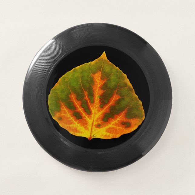 Green Orange & Yellow Aspen Leaf #1 Wham-O Frisbee (Front)