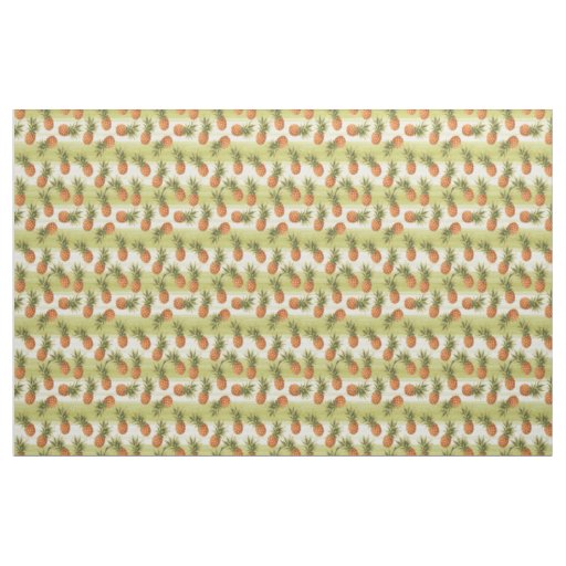 Green Orange Yellow Pineapple Fruit Summer Pattern Fabric