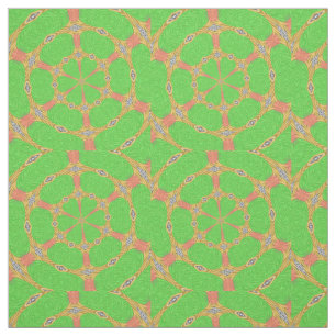 Green Orange Zebra Animal Circle Geometric Pattern Fabric