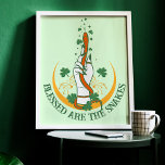 Green &amp; Orangle All Snakes Day Shamrock Serpent Poster at Zazzle