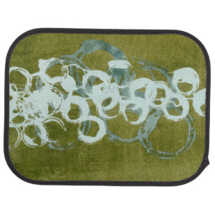 Green Orbs I Car Floor Mat