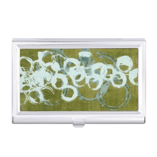 Green Orbs I Case For Business Cards (Front)