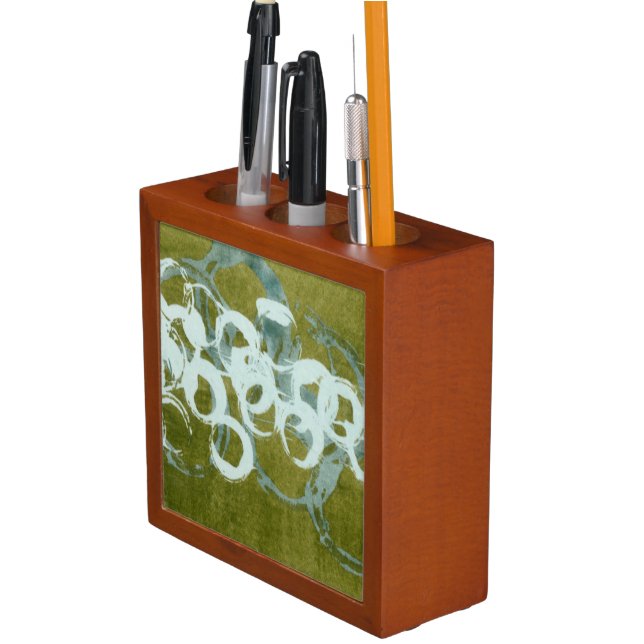 Green Orbs I Desk Organizer (In Situ)