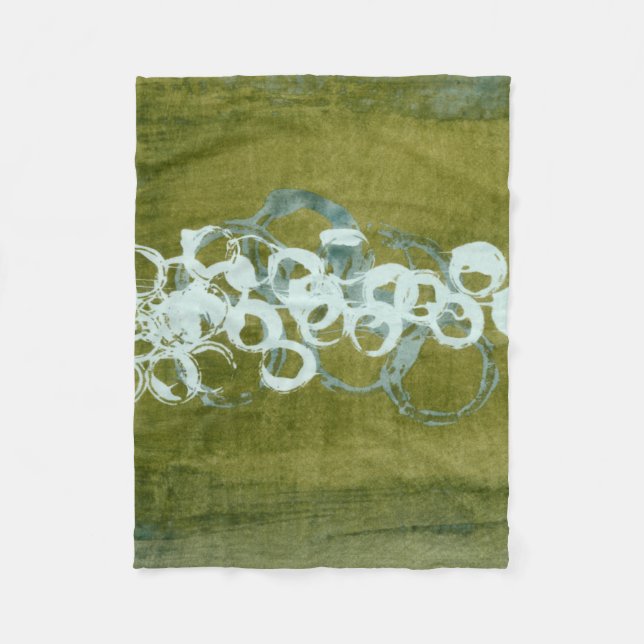 Green Orbs I Fleece Blanket (Front)