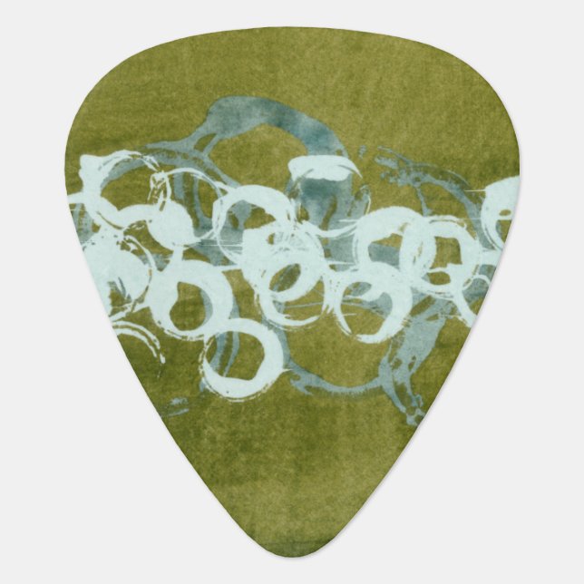 Green Orbs I Guitar Pick (Front)