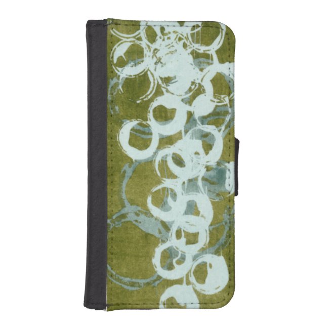 Green Orbs I iPhone Wallet Case (Front)