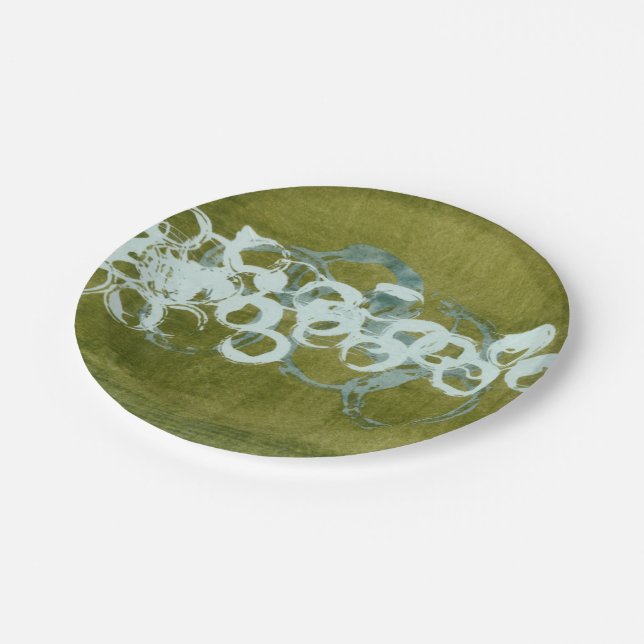 Green Orbs I Paper Plates (Angled)