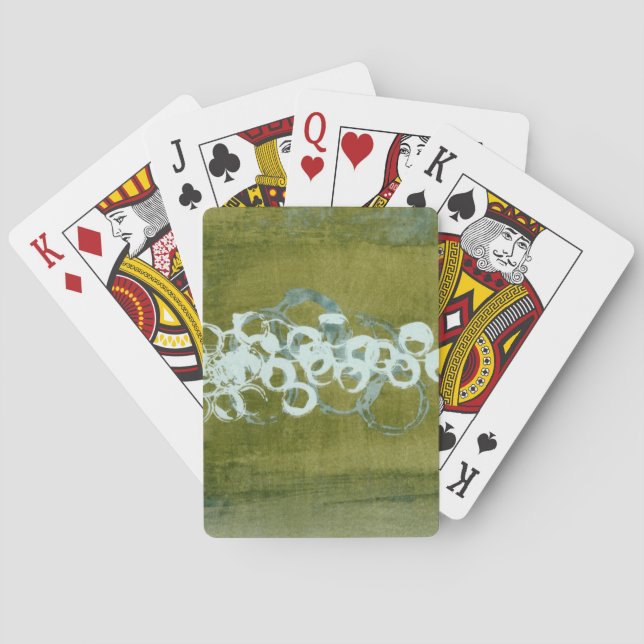 Green Orbs I Poker Cards (Back)
