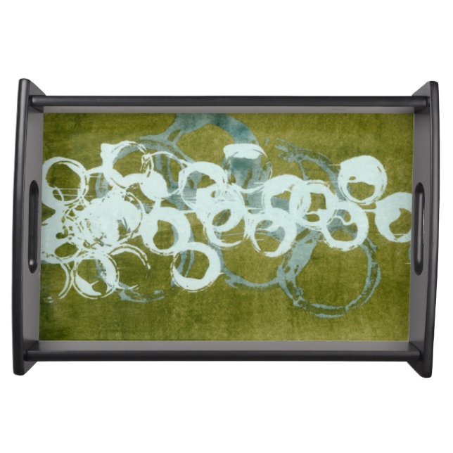 Green Orbs I Serving Tray (Front)