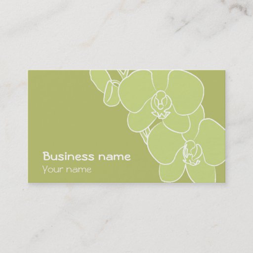 Customizable Green orchid business card