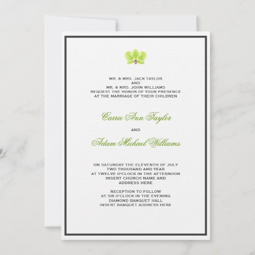 Green Orchid Invitation