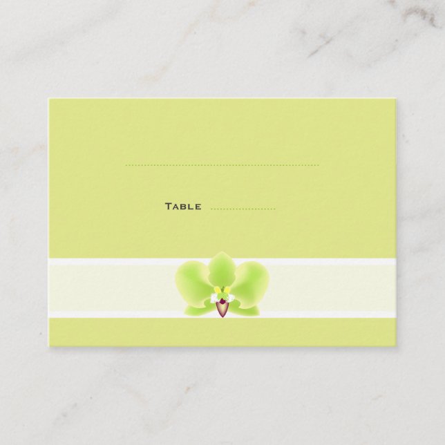 Green Orchid Place Cards (Front)