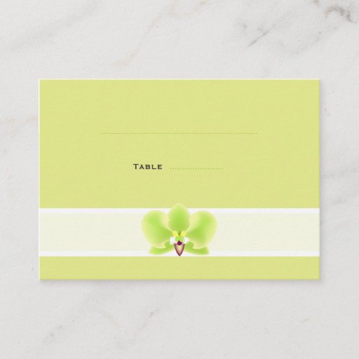 Customizable Green Orchid Place Cards Business Cards