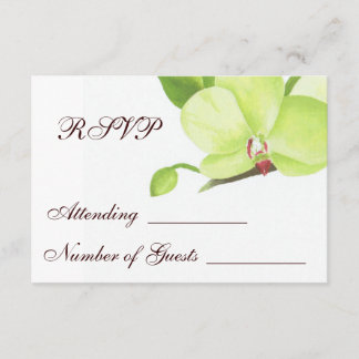 Green orchid rsvp card