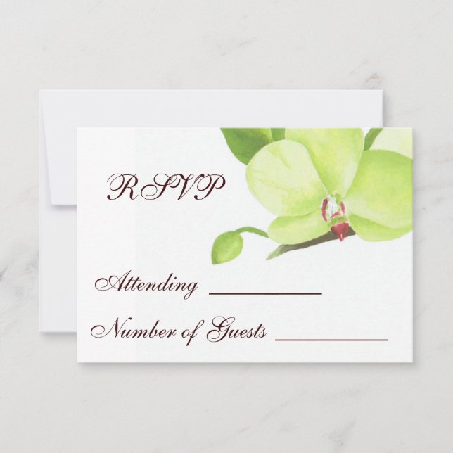 Green orchid rsvp card (Front)