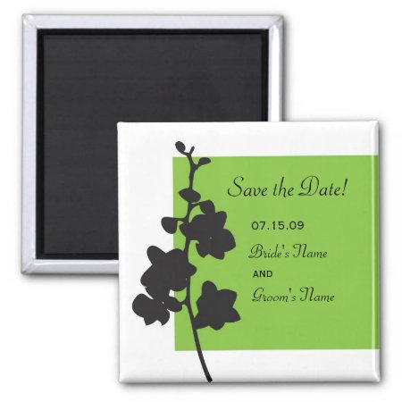 Green Orchid Save The Date Magnet