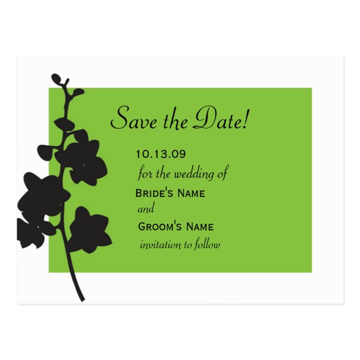 Green Orchid Save the Date Postcard