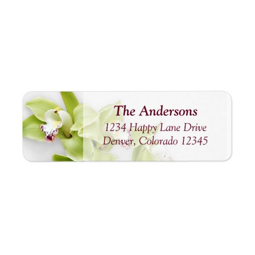 Green Orchid Wedding Return Address Labels